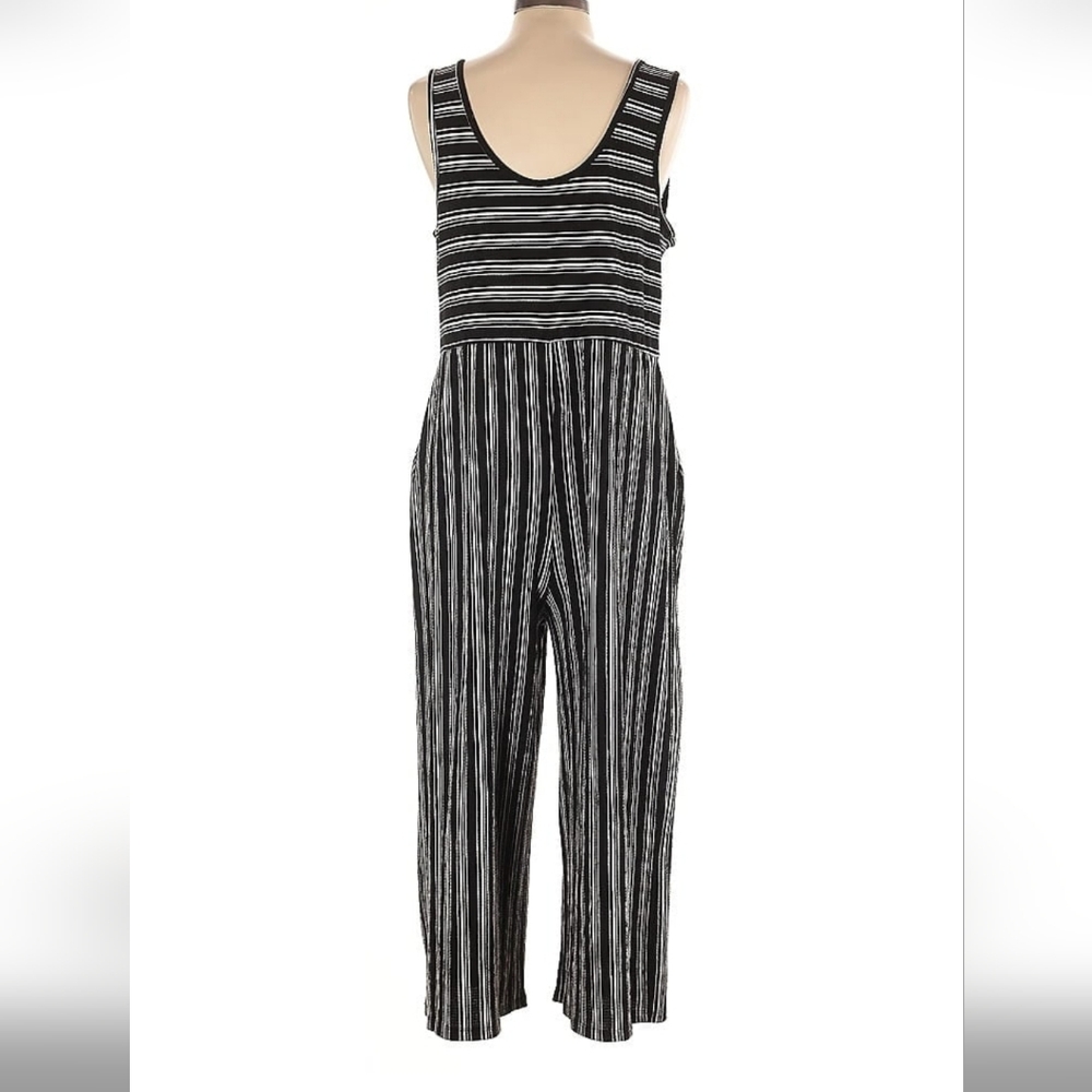 Xhilaration Black and White Striped Jumpsuit